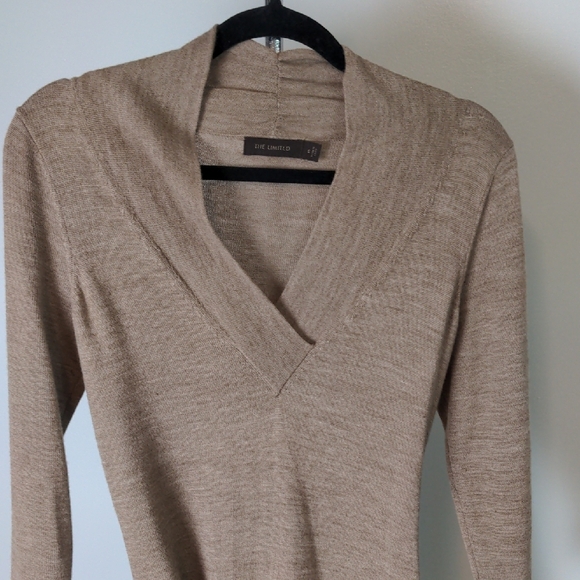 The Limited Tan Cowl Neck Sheath Dress for Work,Small - Picture 5 of 8